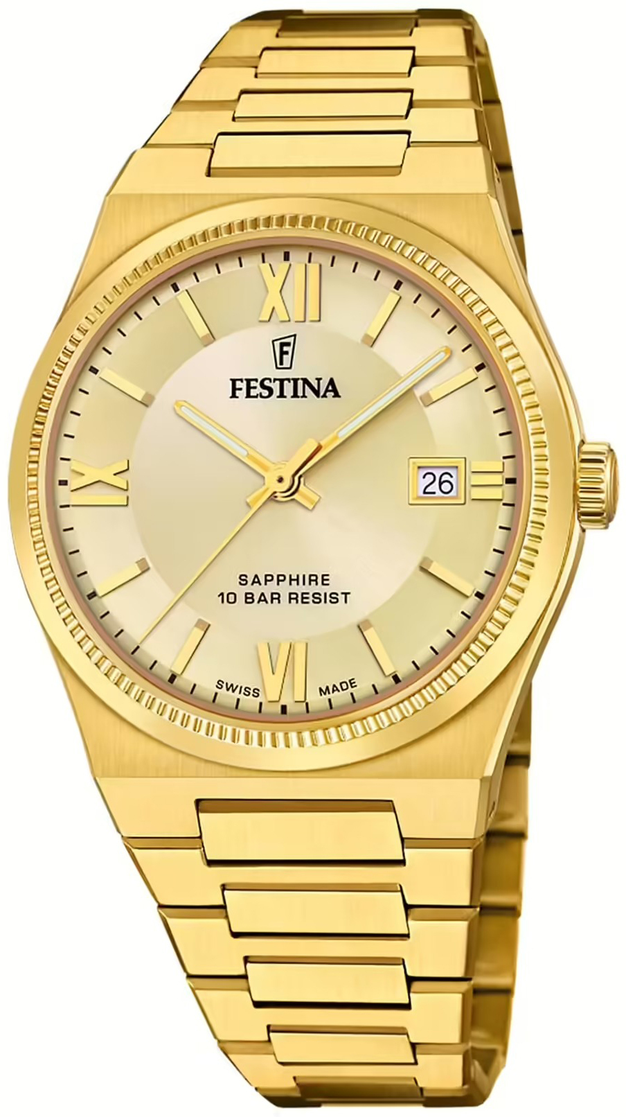 Festina Herreklokke F20038-2 Gull/Gulltonet stål Ø40 mm