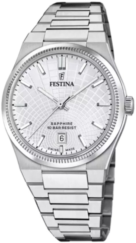 Festina Herreklokke F20051-1 Swiss Made Sølvfarget/Stål Ø40 mm