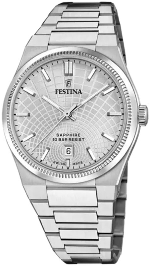 Festina Herreklokke F20051-2 Swiss Made Sølvfarget/Stål Ø40 mm