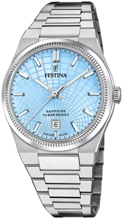 Festina Herreklokke F20051-3 Swiss Made Blå/Stål Ø40 mm