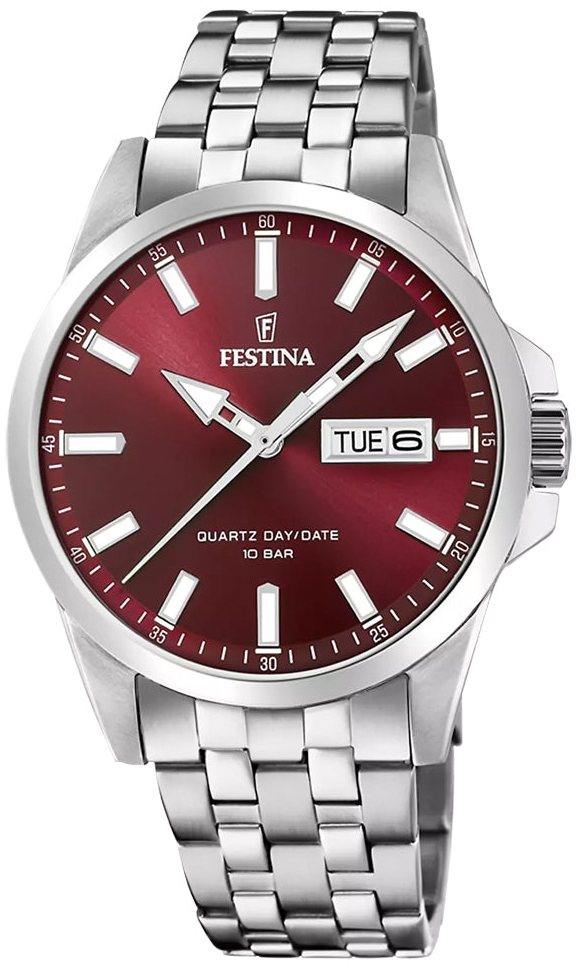 Festina Herreklokke F20357-G Rød/Stål Ø41 mm