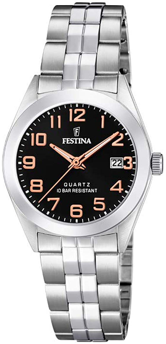 Festina Classic Dameklokke F20438-3 Sort/Stål Ø28 mm - Festina