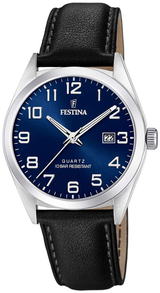 Festina Herreklokke F20446-2 Blå/Lær Ø40 mm