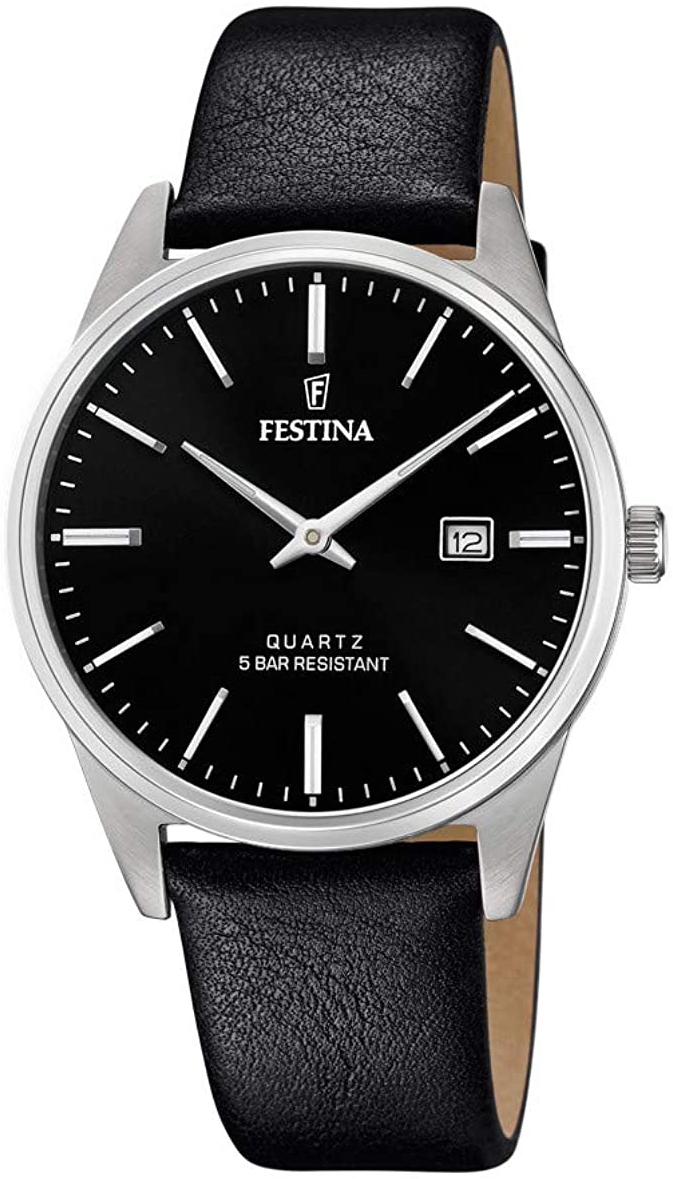 Festina Herreklokke F20512-4 Sort/Lær Ø39 mm