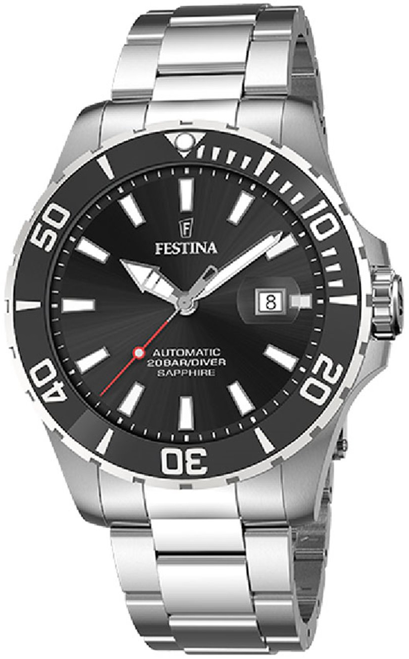 Festina Herreklokke F20531-4 Diver Sort/Stål Ø44 mm