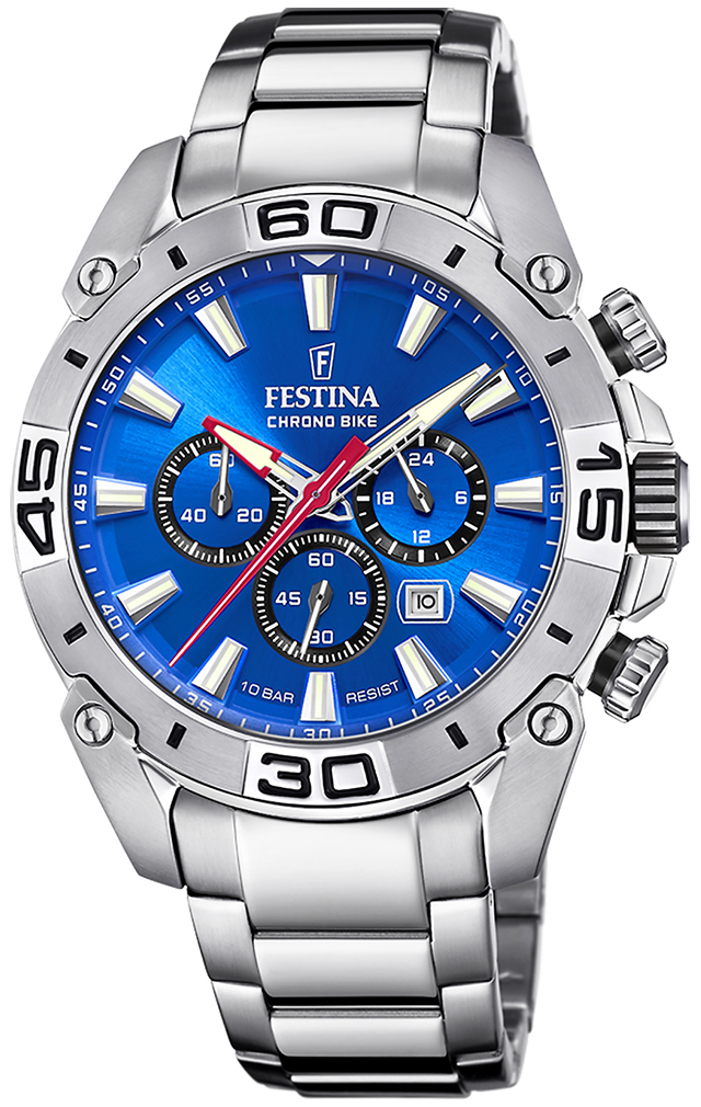 Festina Herreklokke F20543-2 Chrono Bike Blå/Stål Ø45.5 mm