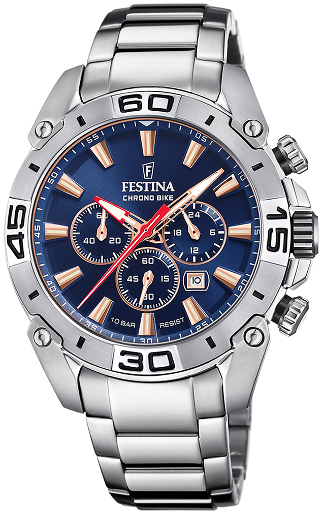 Festina Herreklokke F20543-4 Chrono Bike Blå/Stål Ø45.5 mm