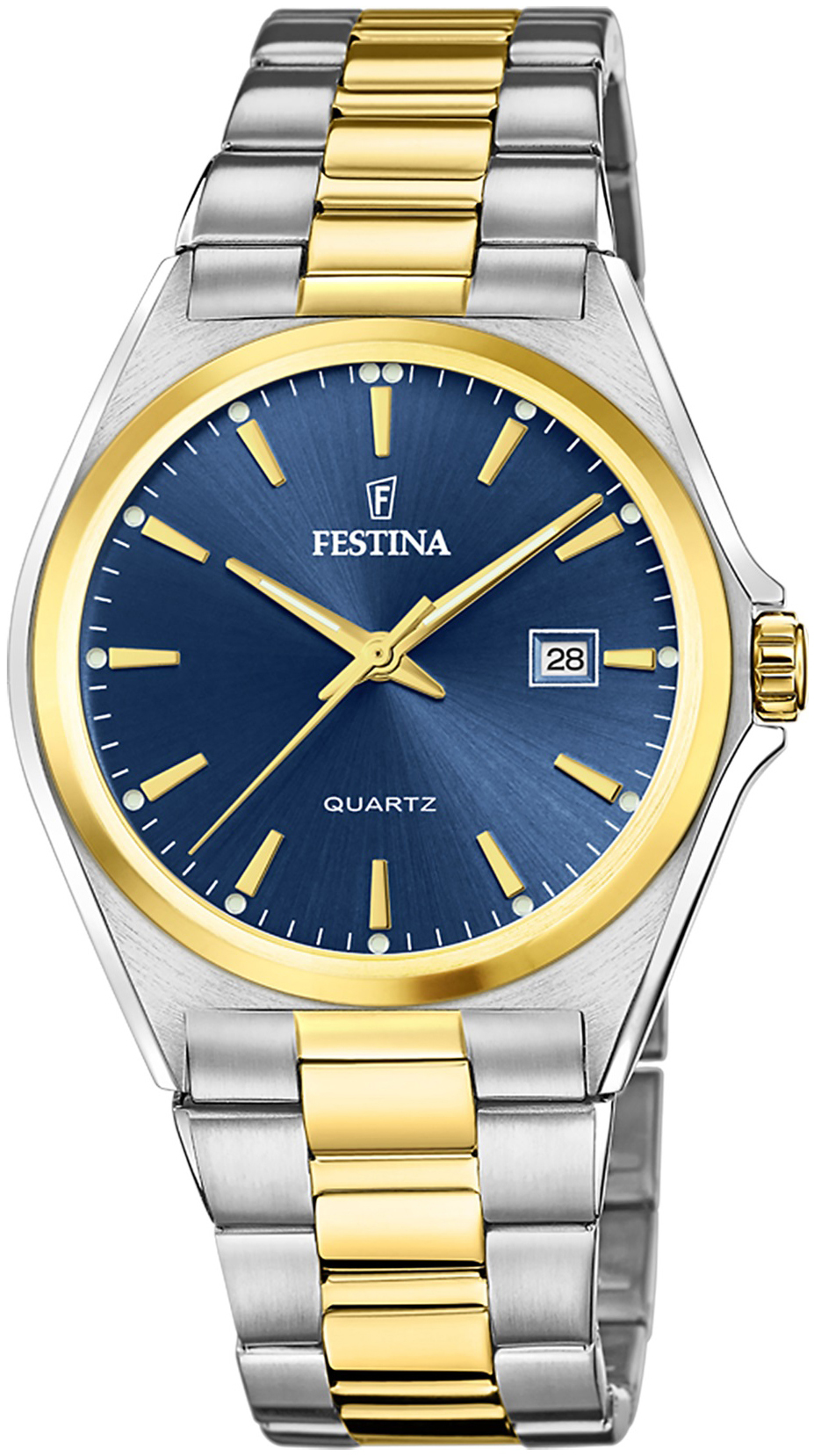 Festina Herreklokke F20554-4 Classic Blå/Gulltonet stål Ø40 mm