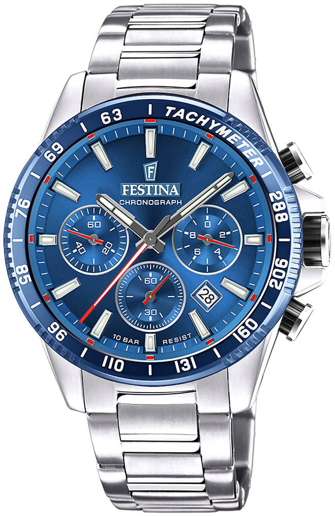Festina Herreklokke F20560-3 Timeless Blå/Stål Ø45 mm