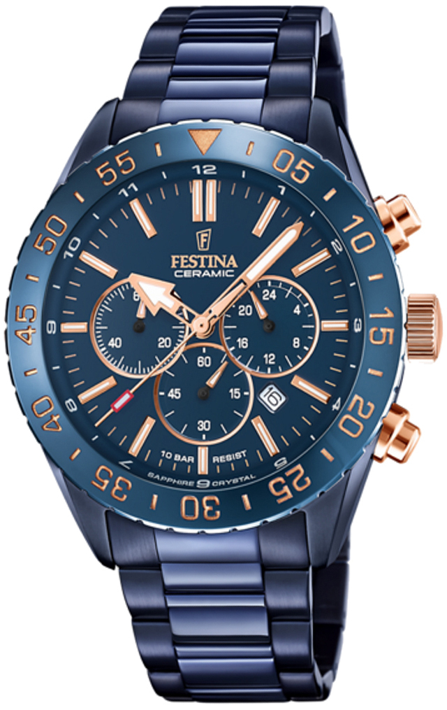 Festina Herreklokke F20576-1 Ceramic Blå/Stål Ø44 mm