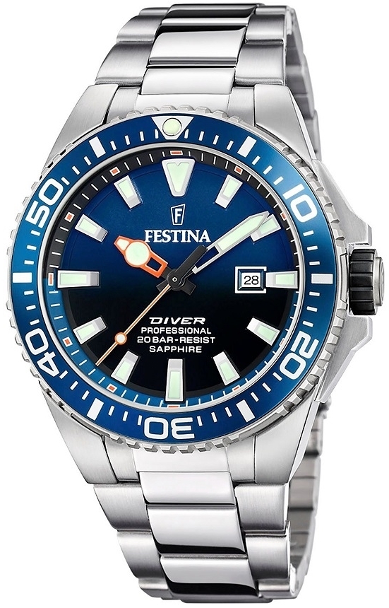 Festina Herreklokke F20663-1 Diver Blå/Stål Ø46 mm