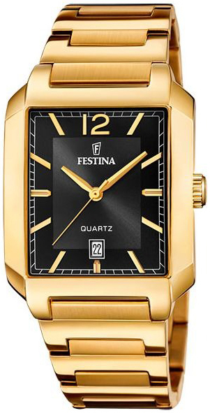 Festina Herreklokke F20678-4 Classic Sort/Gulltonet stål