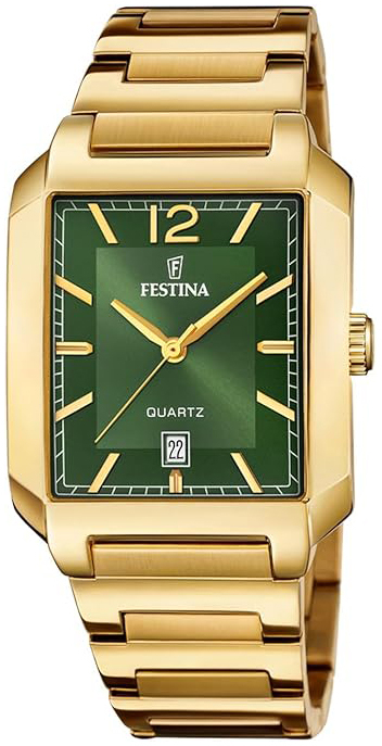 Festina Herreklokke F20678-5 Classic Grønn/Gulltonet stål