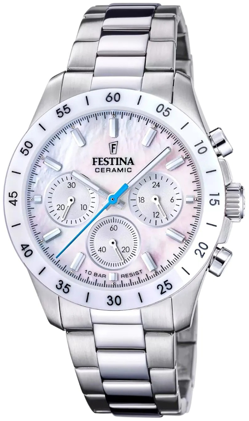 Festina F20693-1 Ceramic Hvit/Stål Ø39 mm