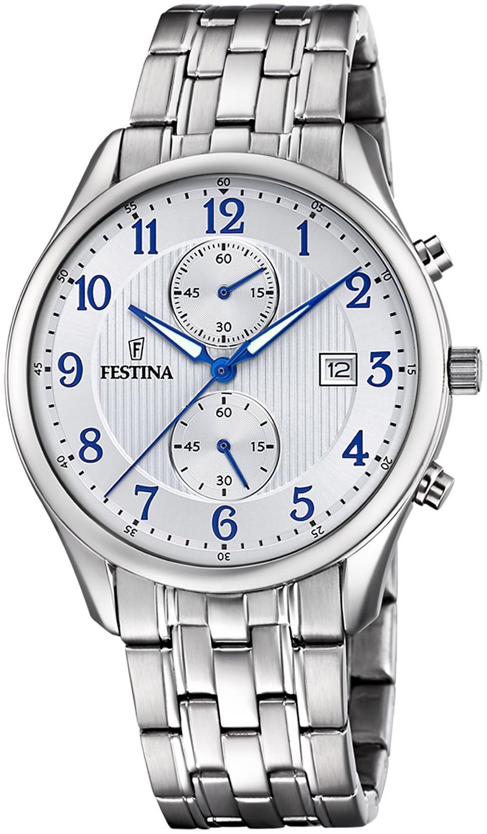 Festina Herreklokke F6854-A Timeless Sølvfarget/Stål Ø42 mm