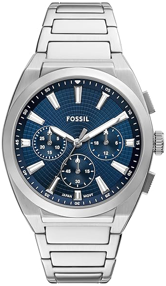 Fossil Herreklokke FS6104 Everett Blå/Stål Ø44 mm