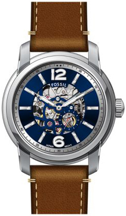 Fossil Herreklokke ME3263 Heritage Blå/Lær Ø43 mm
