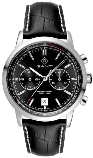 Gant Herreklokke G196001 Bergamo Sort/Lær Ø42 mm