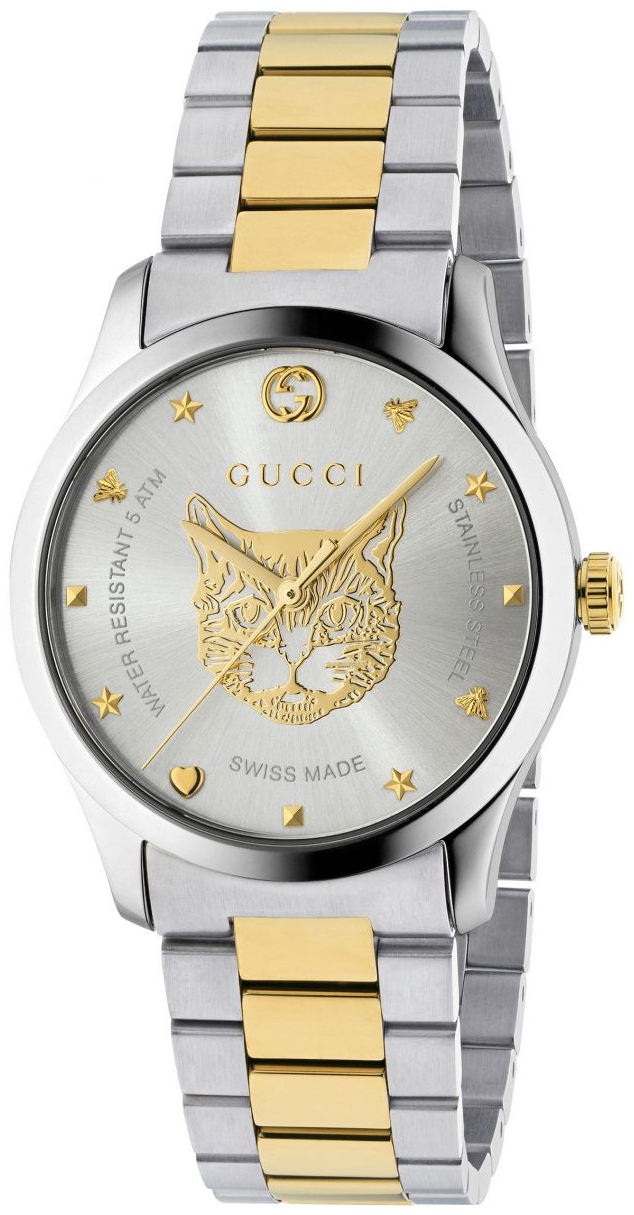 Gucci G-Timeless YA1264074 Sølvfarget/Gulltonet stål Ø38 mm
