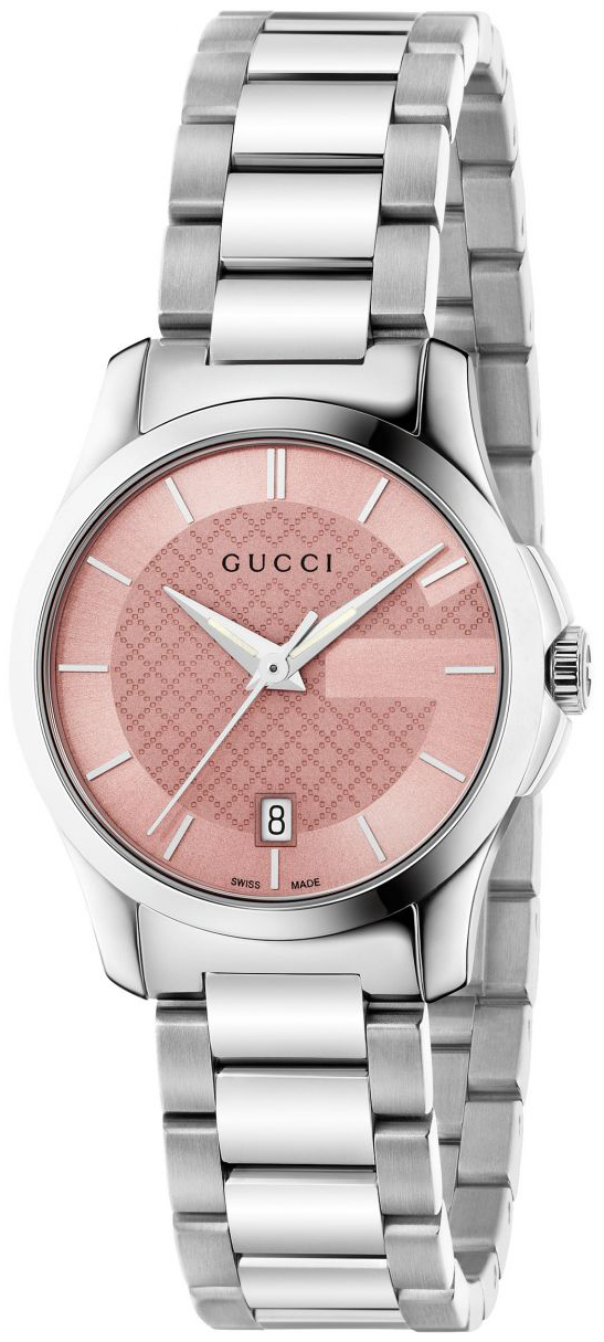Gucci G-Timeless Dameklokke YA126524 Rosa/Stål Ø27 mm