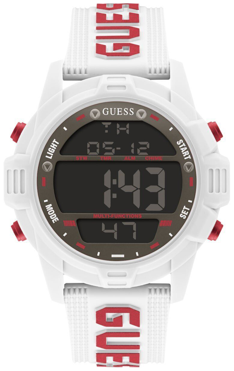 Guess Herreklokke GW0050G4 Charge Sort/Gummi Ø51 mm