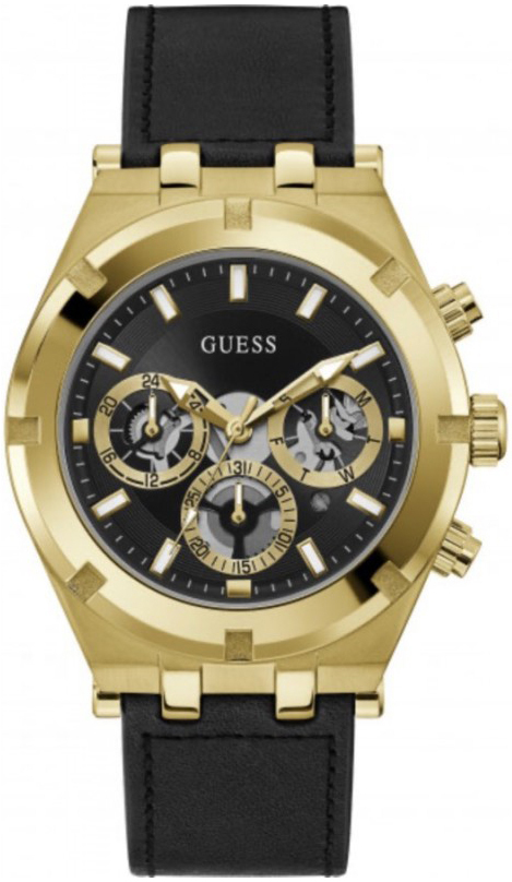 Guess Herreklokke GW0262G2 Sort/Lær Ø44 mm
