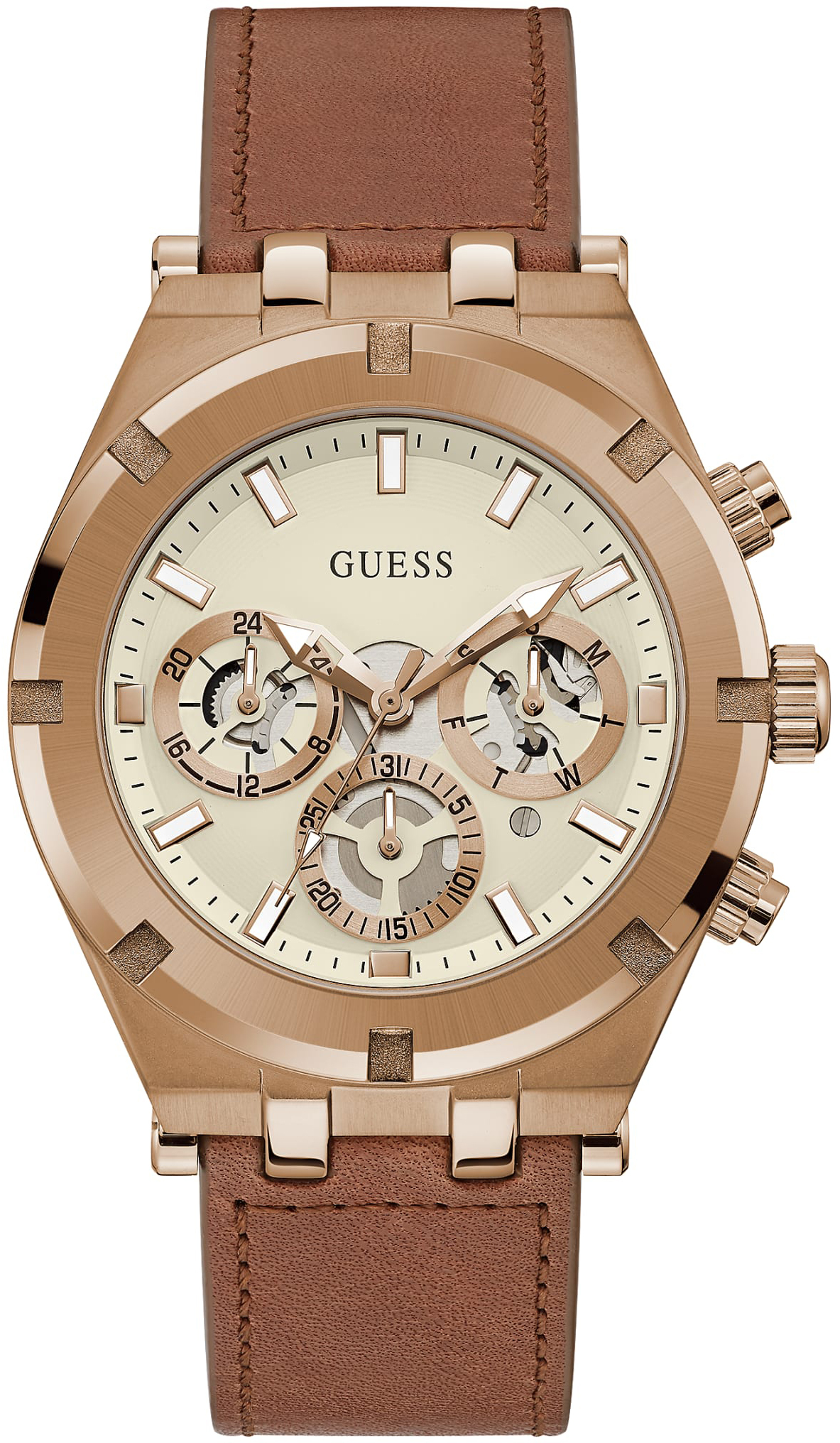 Guess Herreklokke GW0262G3 Antikkhvit/Lær Ø44 mm