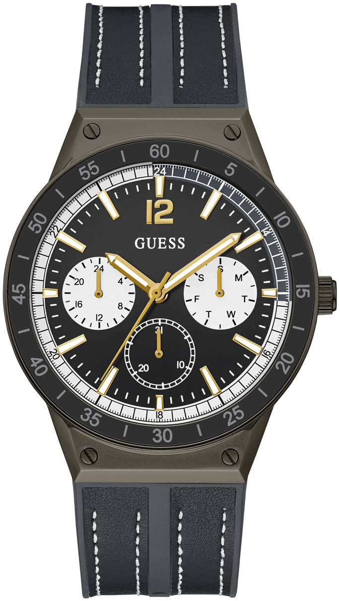 Guess Herreklokke GW0416G3 Racer Sort/Gummi Ø44 mm