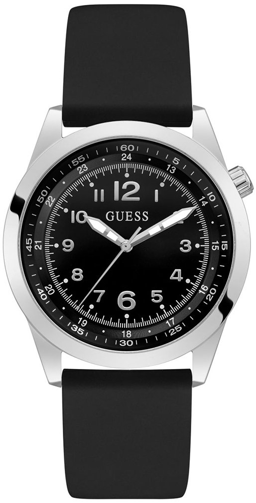 Guess Herreklokke GW0494G1 Max Sort/Gummi Ø42 mm