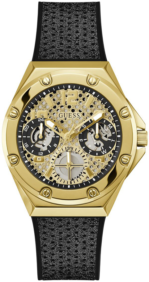 Guess Herreklokke GW0620L2 Asteria Gull/Gummi Ø40 mm