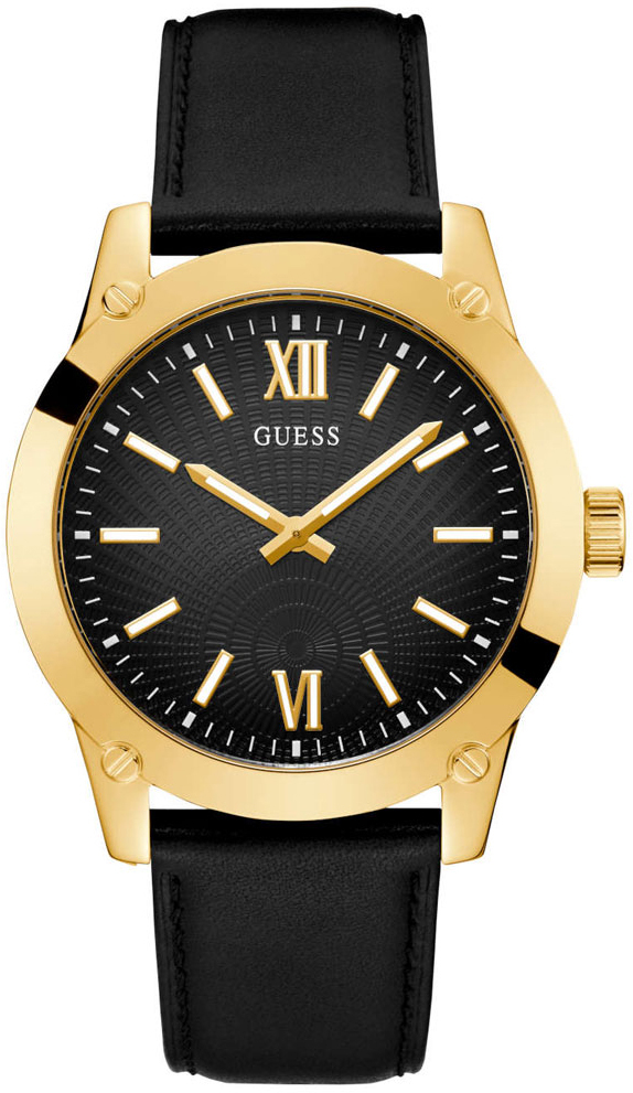 Guess Herreklokke GW0628G2 Crescent Sort/Lær Ø44 mm