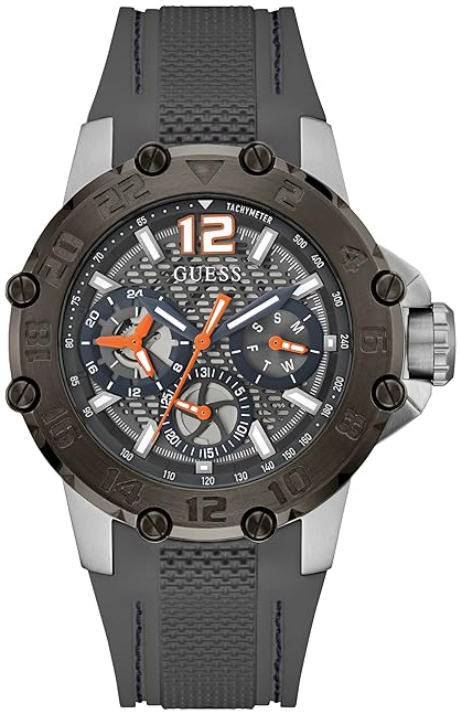 Guess Herreklokke GW0640G1 Multifunction Grå/Gummi Ø46 mm