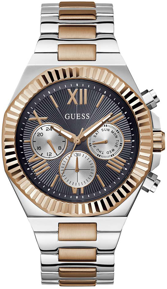 Guess Herreklokke GW0703G4 Equity Sort/Rose-gulltonet stål Ø44 mm