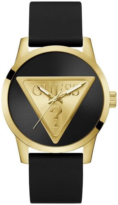 Guess Herreklokke GW0781G4 Badge Sort/Lær Ø44 mm