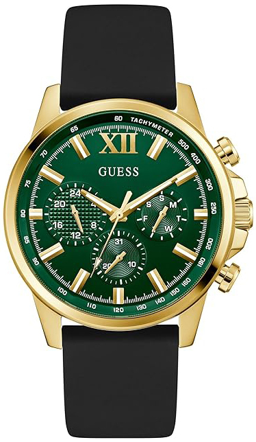 Guess Herreklokke GW0913G4 Walker Grønn/Gummi Ø41 mm