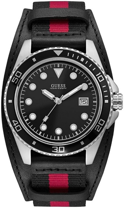 Guess Herreklokke W1051G1 Sort/Lær Ø44 mm