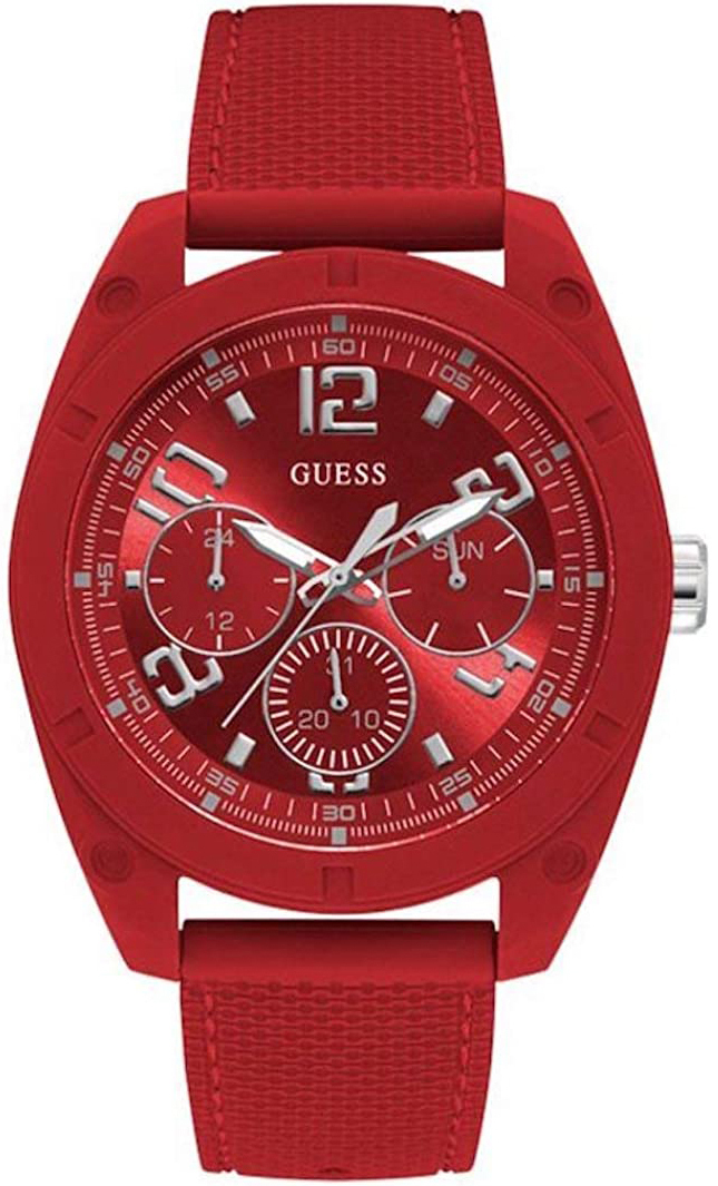 Guess Herreklokke W1256G4 Rød/Gummi Ø46 mm