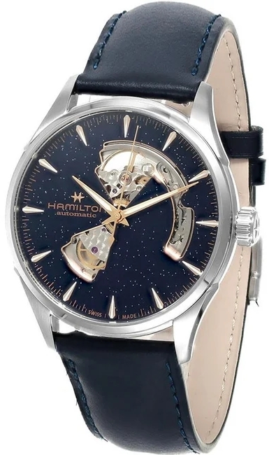 Hamilton Herreklokke H32705640 Jazzmaster Open Heart Auto Blå/Lær