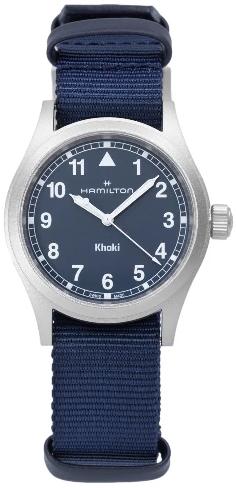 Hamilton H69401940 Khaki Field Blå/Lær Ø38 mm