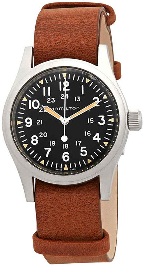 Hamilton Herreklokke H69439531 Sort/Lær Ø38 mm