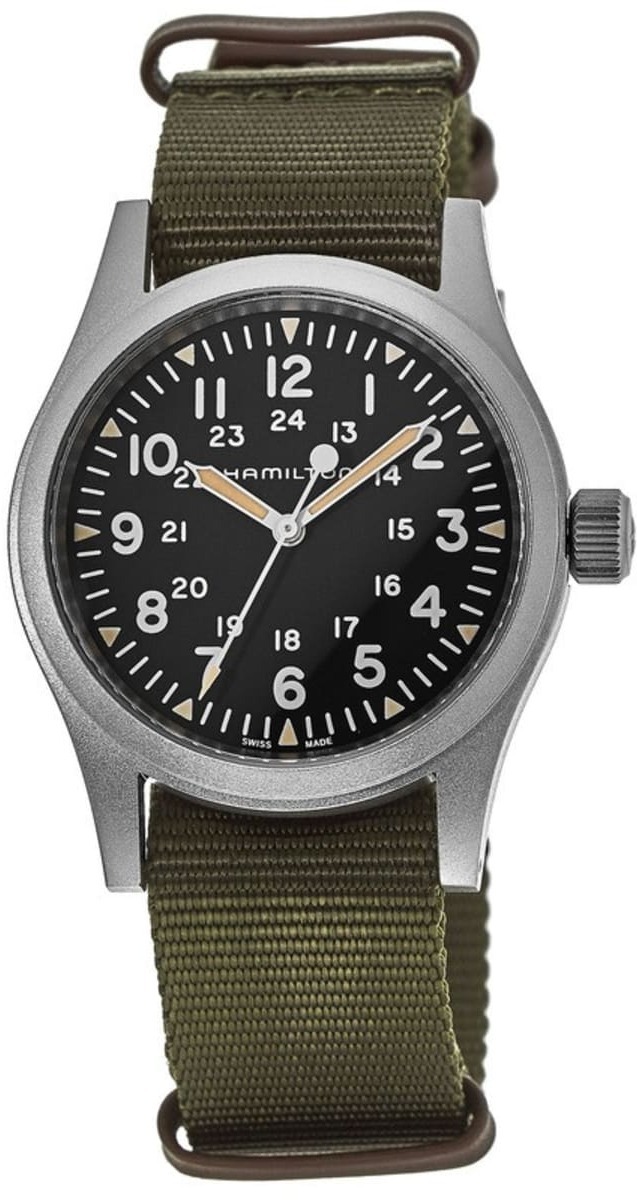 Hamilton Herreklokke H69439931 Khaki Field Sort/Tekstil Ø38 mm