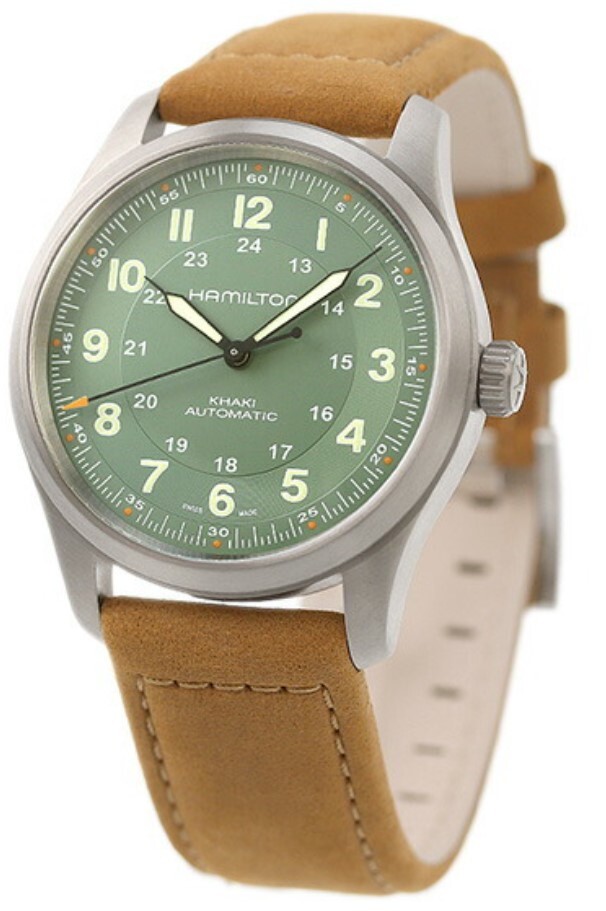 Hamilton Herreklokke H70205860 Khaki Field Grønn/Lær Ø38 mm