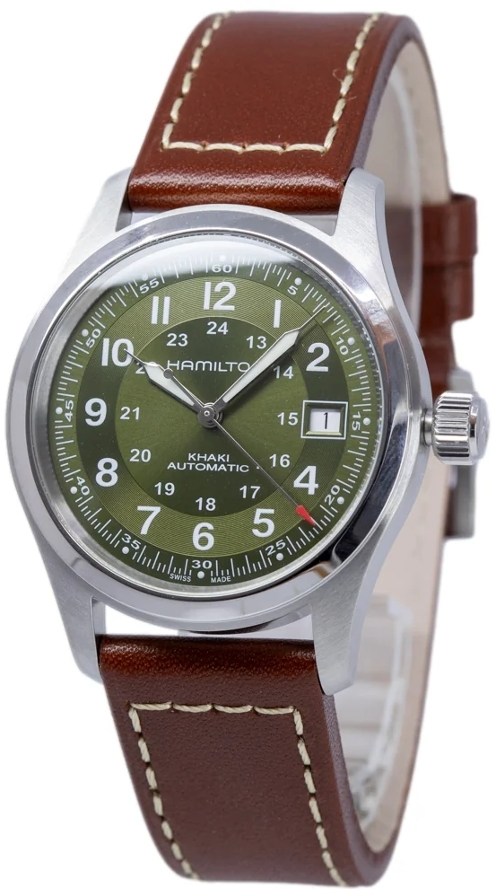 Hamilton Herreklokke H70455560 Khaki Field Grønn/Lær Ø38 mm