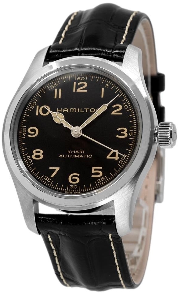 Hamilton Herreklokke H70605731 Sort/Lær Ø42 mm