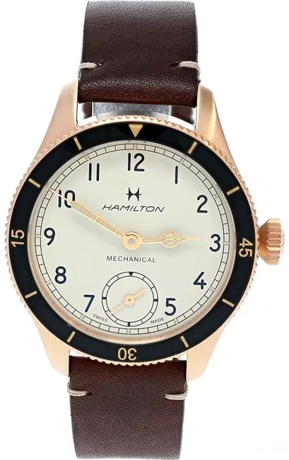 Hamilton Herreklokke H76709510 Khaki Aviation Pilot Pioneer Hvit/Lær