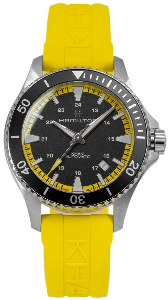 Hamilton Herreklokke H82395332 Khaki Navy Scuba Sort/Gummi Ø40 mm