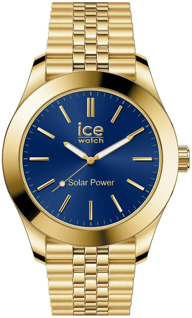 Ice Watch Herreklokke 023798 Ice Solar Power Blå/Gulltonet stål