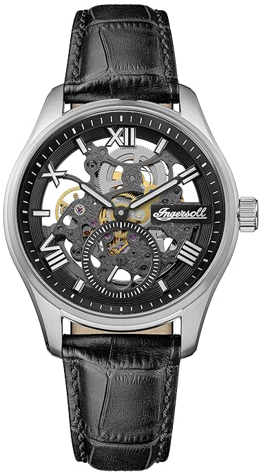 Ingersoll Herreklokke I17401 The Maverick Sort/Lær Ø40 mm