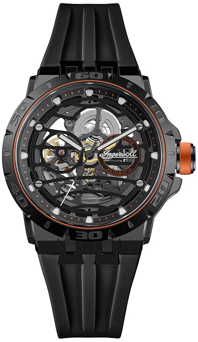 Ingersoll Herreklokke I17902 The Rigger Sort/Gummi Ø45 mm