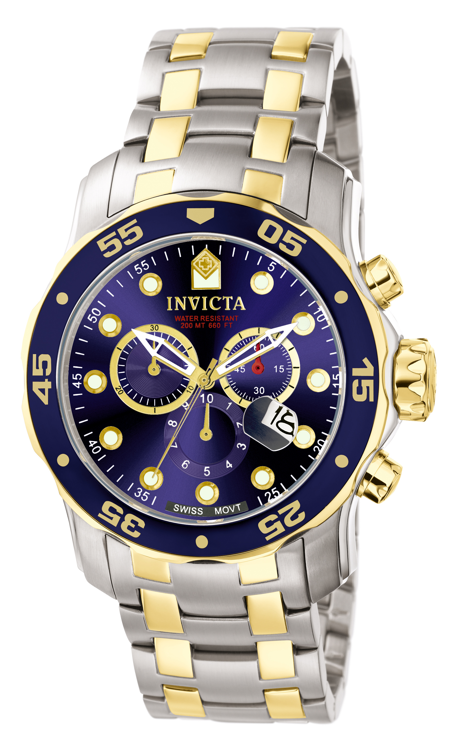 Invicta Pro Diver Herreklokke 0077 Blå/Stål Ø48 mm - Invicta